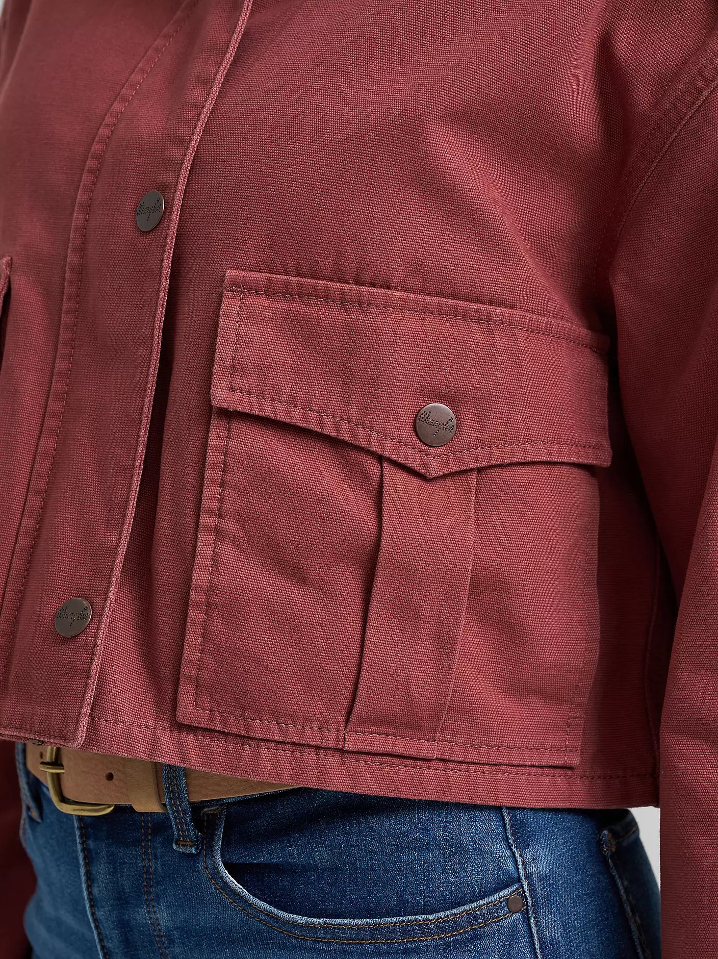 Wrangler Women's Western Cropped Utility Jacket in Rose