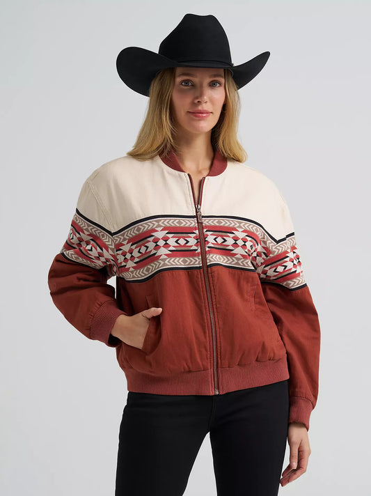 Wrangler Checotah Bomber Jacket in Cream Slice