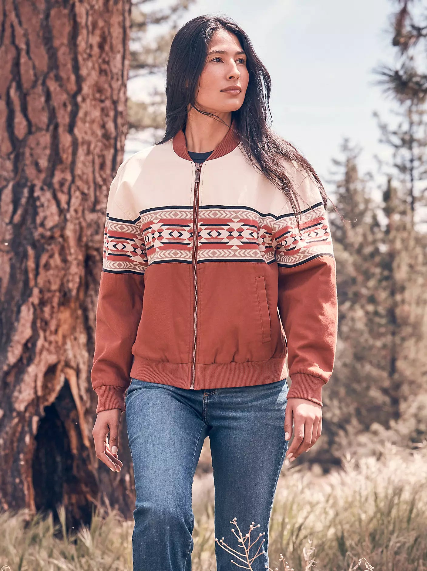 Wrangler Checotah Bomber Jacket in Cream Slice