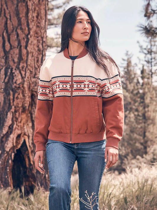 Wrangler Checotah Bomber Jacket in Cream Slice