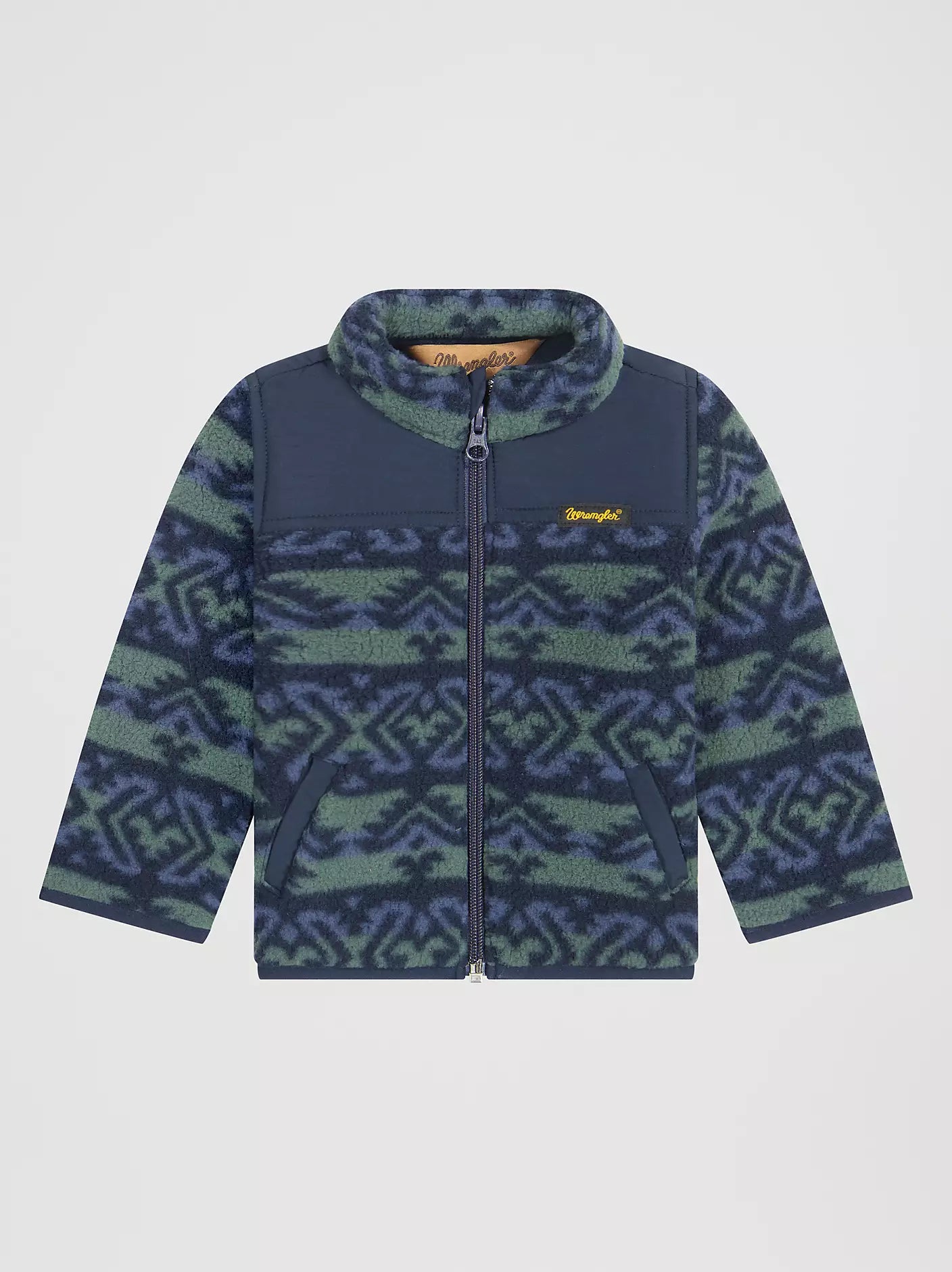 Wrangler Little Boy's Hay Away Full Zip Sherpa Jacket in Dark Forest