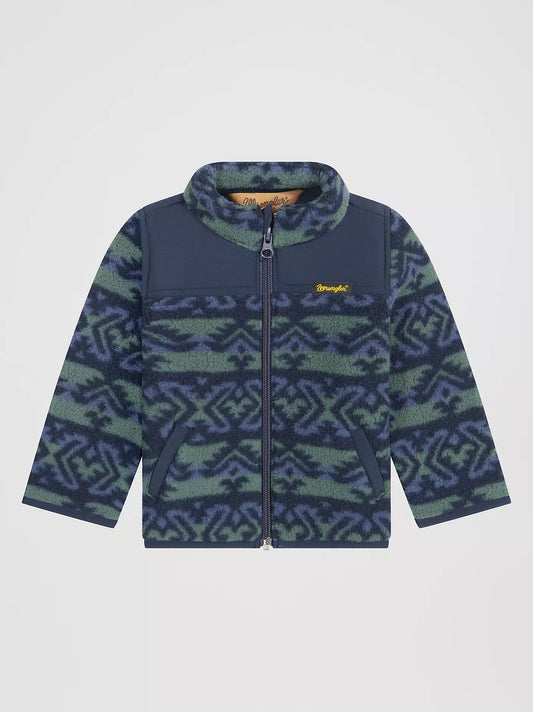 Wrangler Little Boy's Hay Away Full Zip Sherpa Jacket in Dark Forest