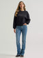 Wrangler Women's Logo Canyon Crew Pullover in Black Beauty