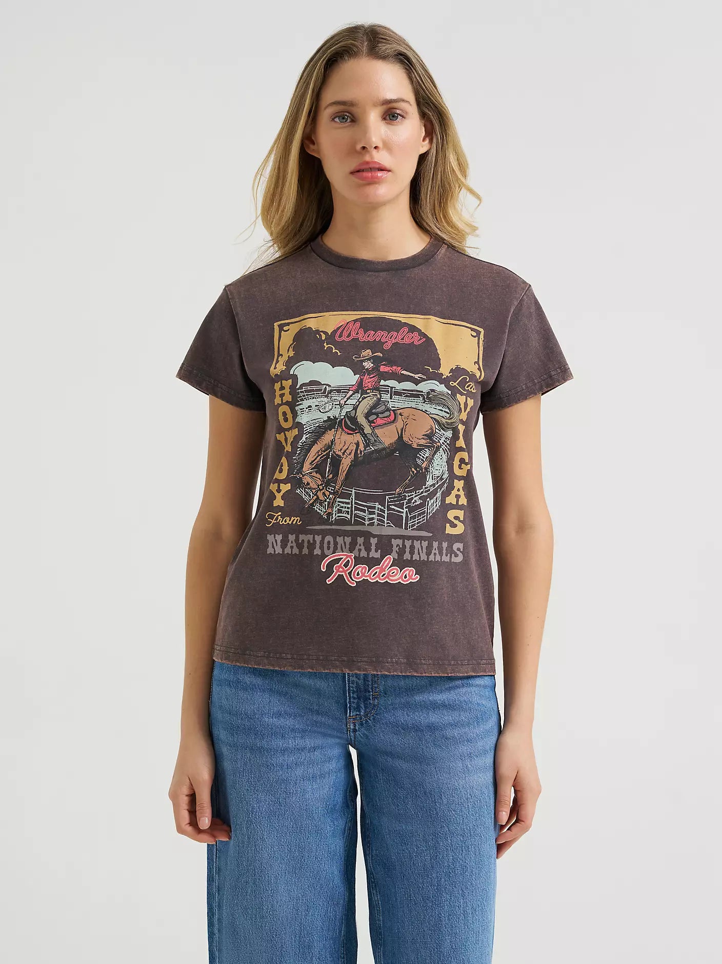 Wrangler Howdy Vegas Retro Reg Graphic Tee in Phantom