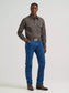Wrangler Men's Wrinkle Resist Long Sleeve Western Snap Plaid Shirt in Weathered Teal