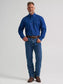 Wrangler® George Strait™ Solid One Pocket Button Down Shirt in Blue Creek