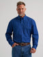 Wrangler® George Strait™ Solid One Pocket Button Down Shirt in Blue Creek