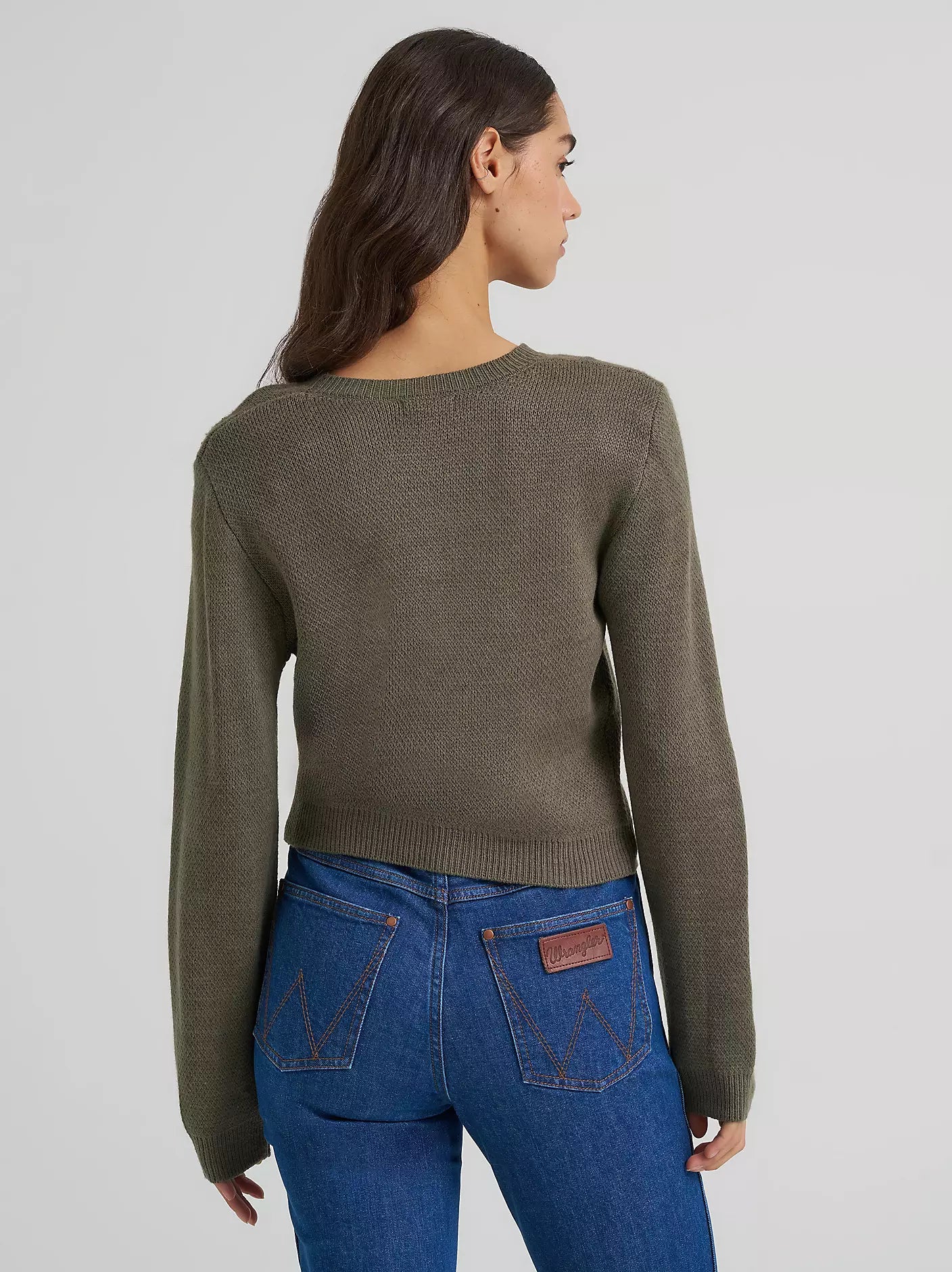 Wrangler Stay A While Sweater in Horseshoe Green