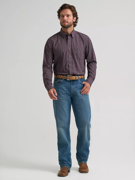 Wrangler Cody Johnson Performance Button Down Shirt in Navy Floral