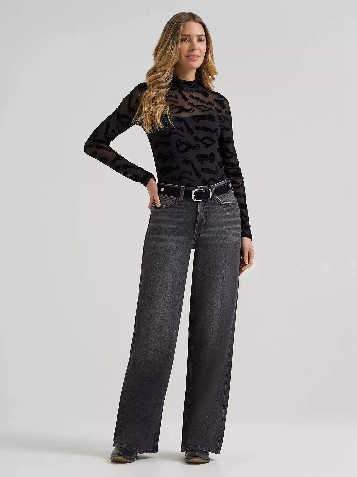 Wrangler Retro® Bailey High Rise Wide Leg Jean in Harper