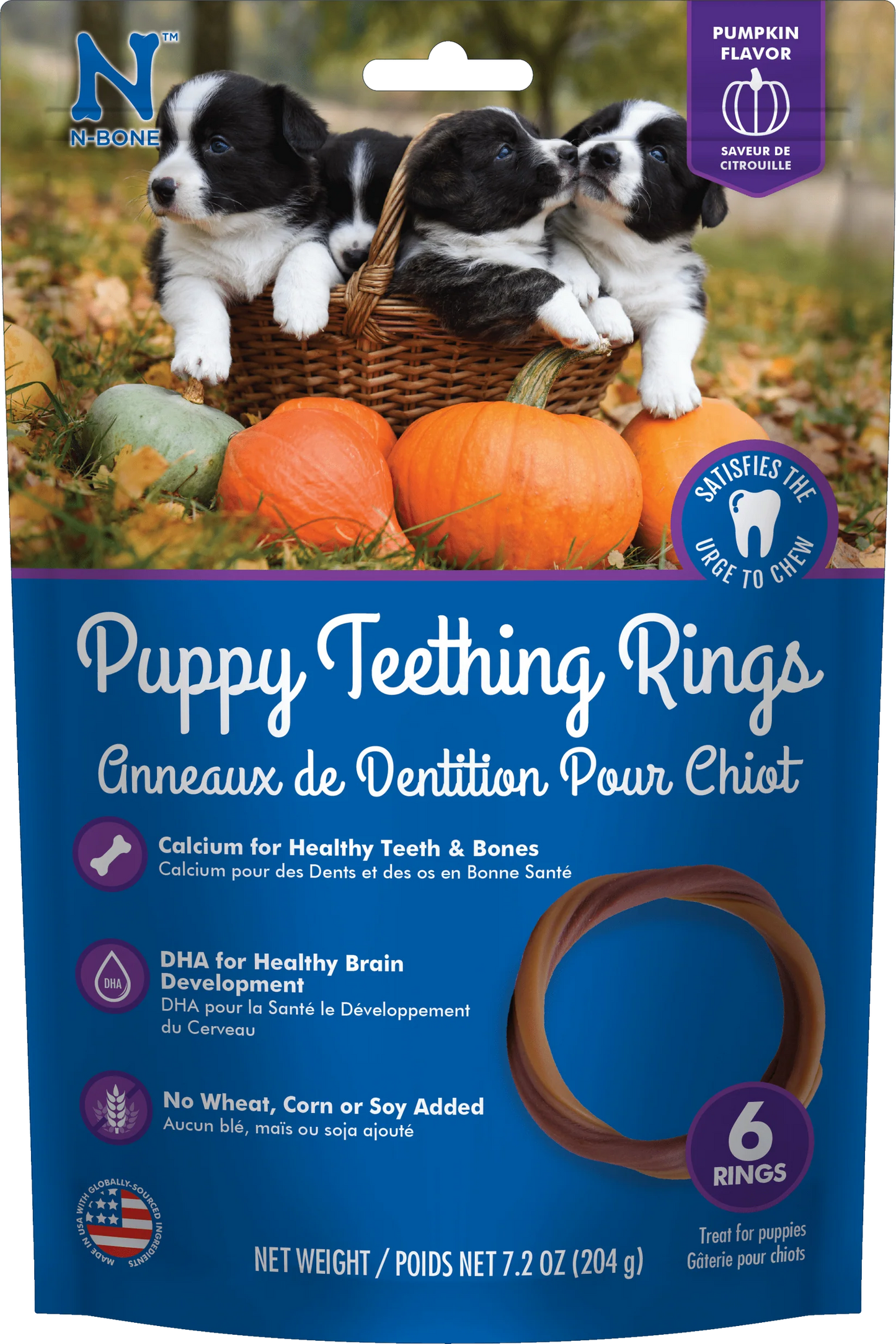 N-Bone Puppy Teething Rings-Pumpkin Flavor