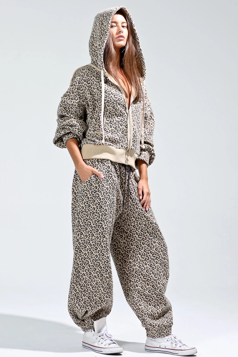 NoaBoa Leopard Print Sweatpants