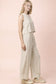 Woven Linen Sleeveless Top & Pants Set in Oatmeal