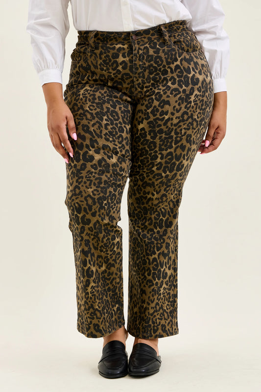 Judy Blue High Waisted Bootcut Leopard Print Jean