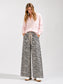 Noaboa Drawstring Waist Tie Wide Pants with Zebra Print