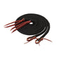 Black braided rein on white background