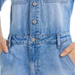 Bayeas Denim Romper with Rolled Hem