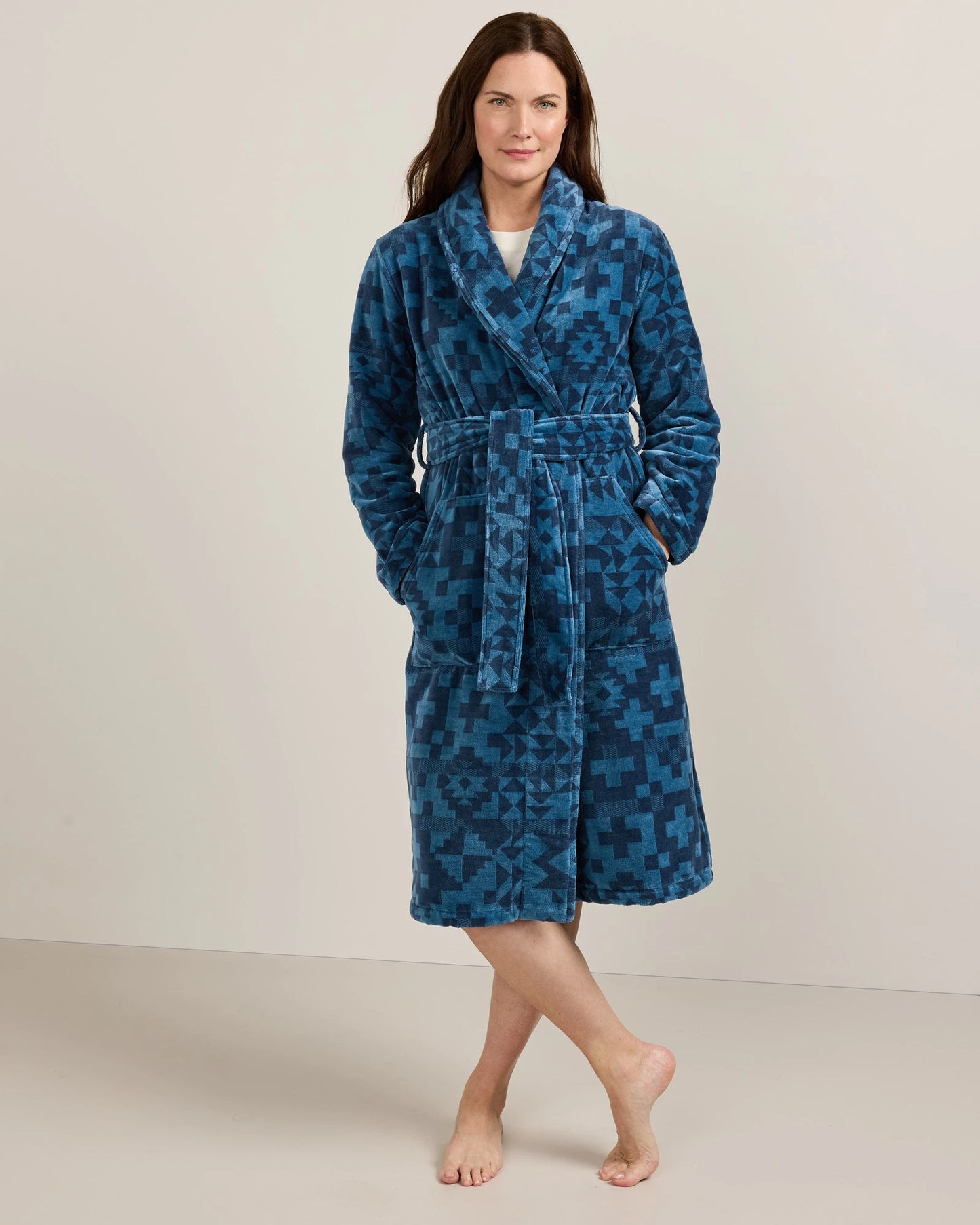 Pendleton Women's Blue Ridge Cotton Terry Velour Bathrobe