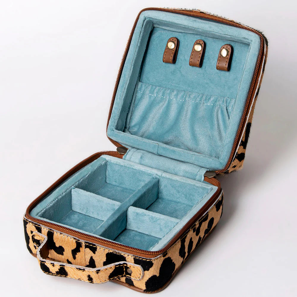 American Darling Hair-On Hide Jewelry Case in Leopard