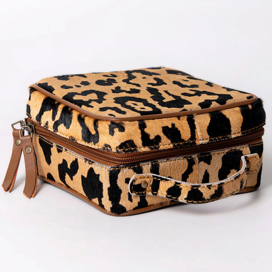 American Darling Hair-On Hide Jewelry Case in Leopard