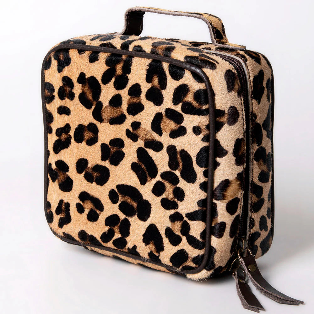 American Darling Hair-On Hide Jewelry Case in Leopard