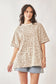 Davi & Dani Leopard Rhinestone Short Sleeve Tee in Cloud Taupe
