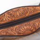 American Darling Clear Western Toiletry Bag with Tooled Leather Trim