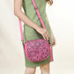 American Darling Hand-Tooled Pink Tassel Crossbody