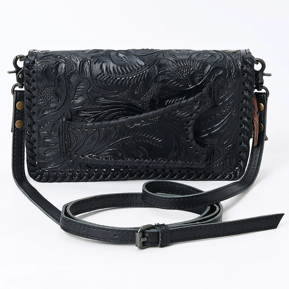 American Darling Black Clutch/Crossbody Genuine Western Leather Bag