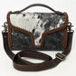 American Darling Hair-On Cowhide Leather Crossbody with Braided Trim & Handle