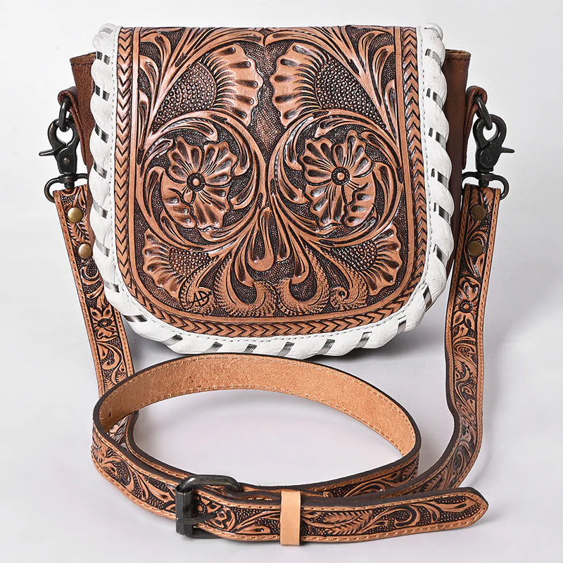 American Darling Hand Tooled Leather Cross Body Bag