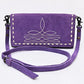 American Darling Western Suede Boot Stitched Crossbody Purse