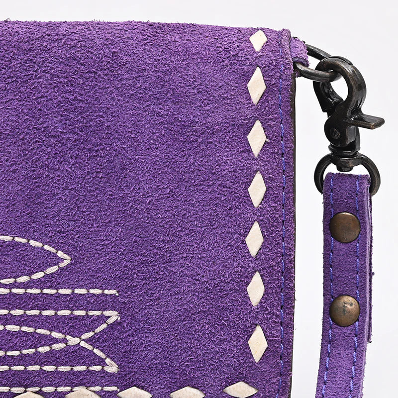 American Darling Western Suede Boot Stitched Crossbody Purse