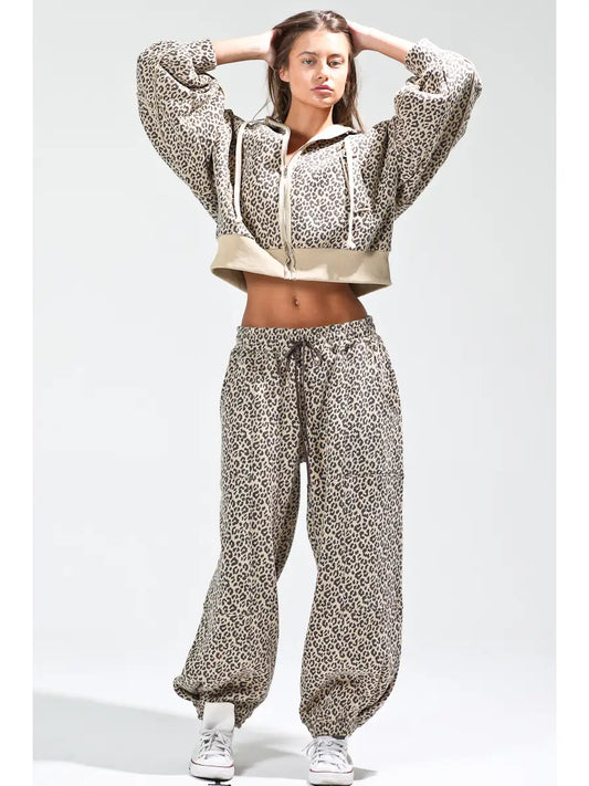 NoaBoa Leopard Print Sweatpants