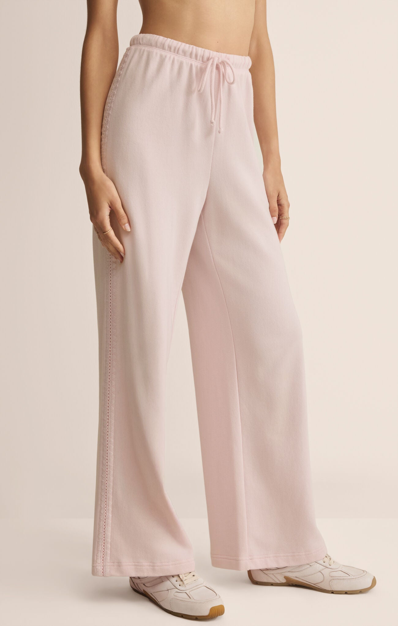 Z Supply Take All French Terry Track Pant in Washed Pink