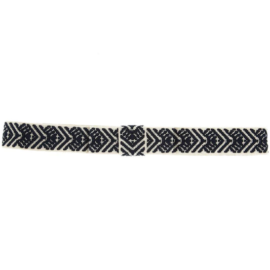 Navy, white, and arrow patterned headband on a white background