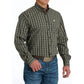 Cinch Men's Olive Plaid Button Down Shirt