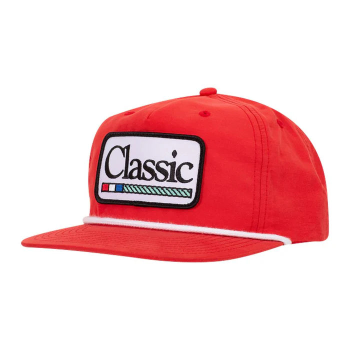 Classic Rope Red Retro Trucker Cap with Logo Patch