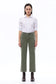 Bayeas Mid Rise Relaxed Cropped Straight Leg Pants in Green