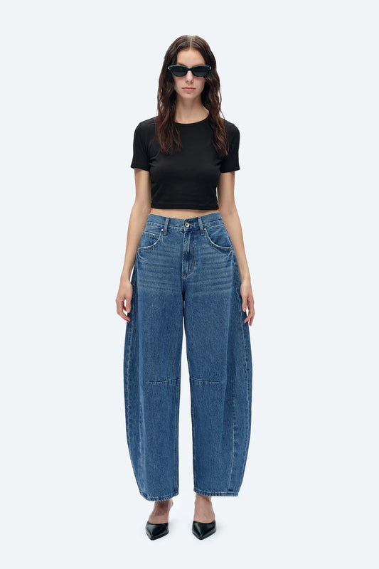 Bayeas Katia Tailored Barrel Leg Denim Jeans