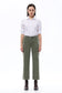 Bayeas Bella Mid Rise Straight Pants Jeans in Green