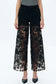Bayeas Embroidery Wide Leg Lace Jeans with Rhinestones