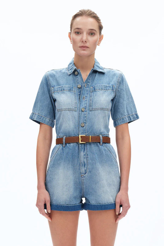 Bayeas Boxy Fit Denim Romper