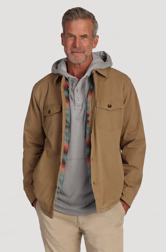 True Grit Route 66 Blanket Lined Jacket in Khaki