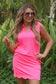 Make It Count Textured Set in Neon Pink
