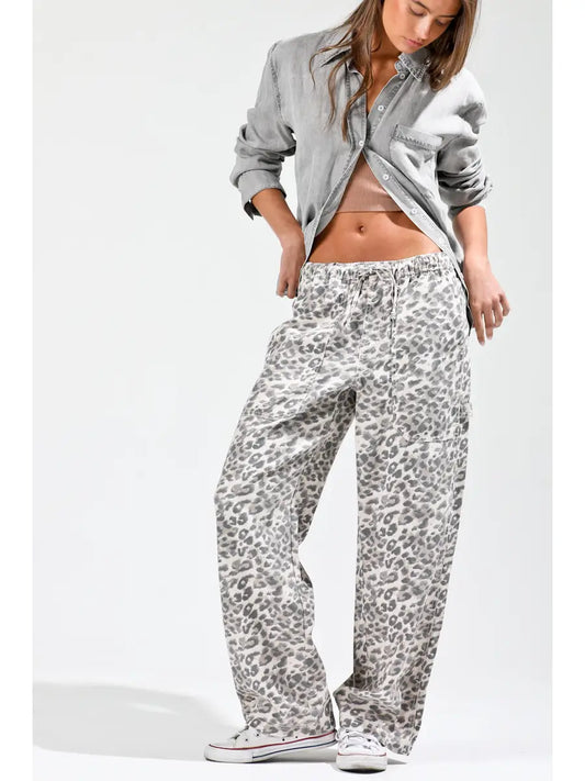 NoaBoa Leopard Printed Cargo Pants