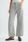 Olive Stripe Raw Hem Barrel Jean