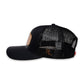 RopeSmart Leather Solo Steer Oval Patch Black Cap