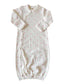 SIIX Collection Organic Pointelle Gown in White with Pink Hearts
