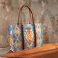 Wrangler Brown Southwestern Pattern Dual Sided Print Canvas Wide Tote